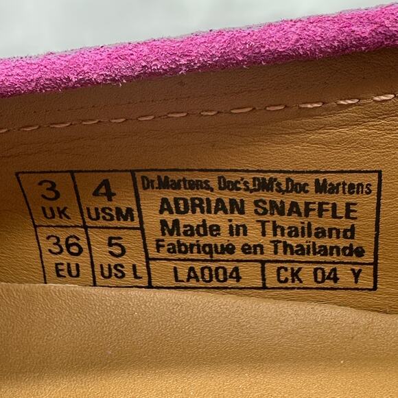 Dr. Martens Women's Adrian Snaffle Suede Kiltie Loafers Thrift Pink Size 5 - Picture 10 of 11
